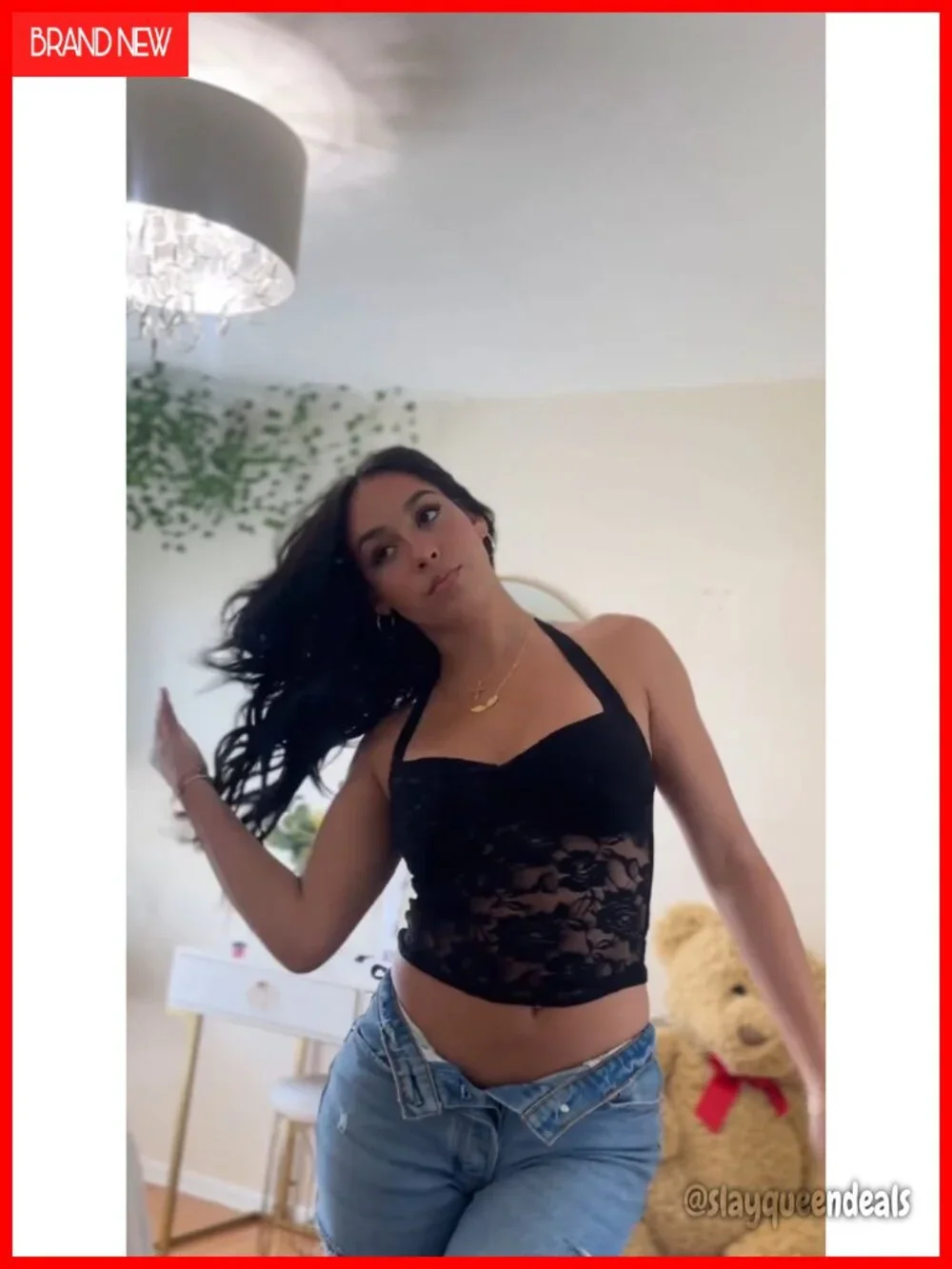 Lace Halter Crop Top Sleeveless Backless Night Out Y2K Tank Top